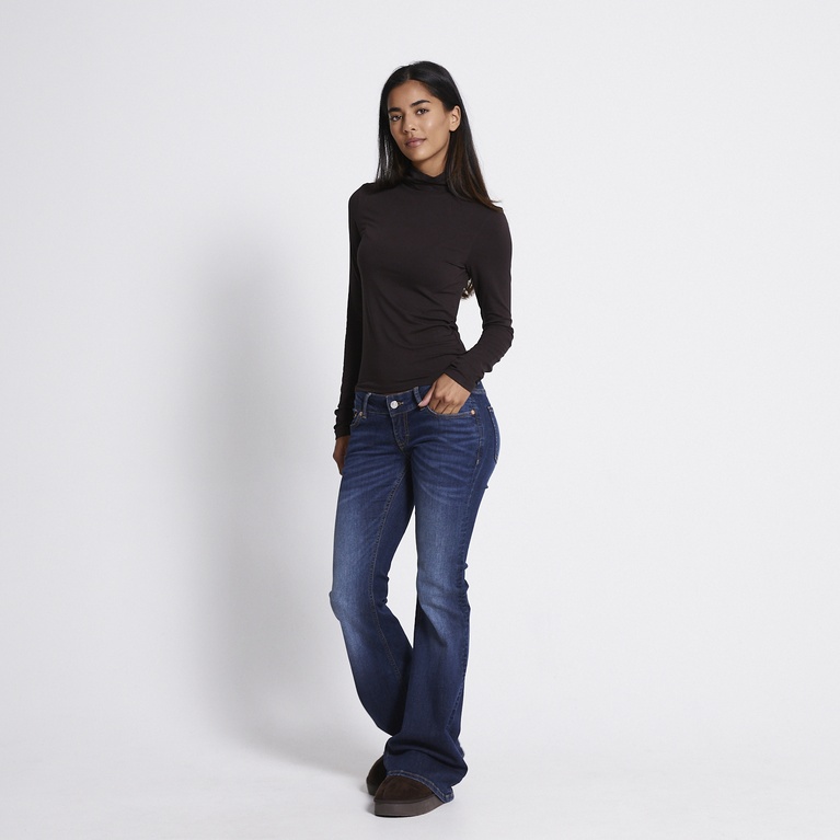 Soft feel polo top "Eline" Brown